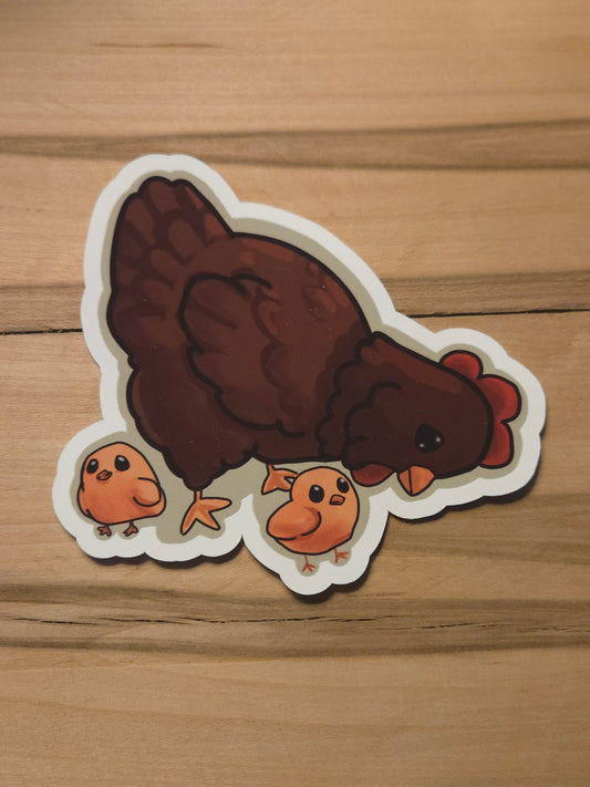 Chicken Critter with Babes Sticker